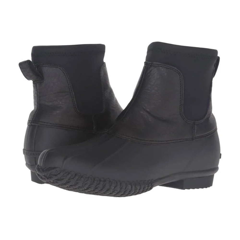 Loeffler Randall Hatley Duck Boot Black Leather Size‎ 8 GUC